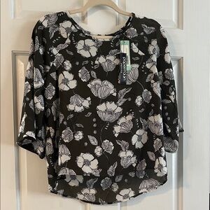 Papermoon Black and White Floral Blouse